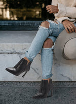 Load image into Gallery viewer, Juliet Holy Womens High Heel Booties Pointed Toe V Cut Back Zipper Short Dress Ankle Boots
