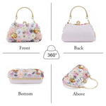 Load image into Gallery viewer, Fecialy Flower Clutch Purse Women 3D Floral Evening Handbags Chain Strap Shoulder Bag for Formal Party Bride Wedding
