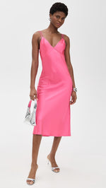 Load image into Gallery viewer, alice + olivia Women&#39;s Kiro V Neck Slip Dress, Wild Pink, 0
