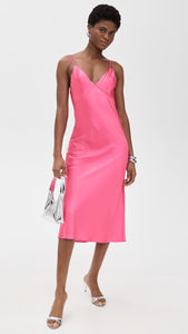 alice + olivia Women's Kiro V Neck Slip Dress, Wild Pink, 0