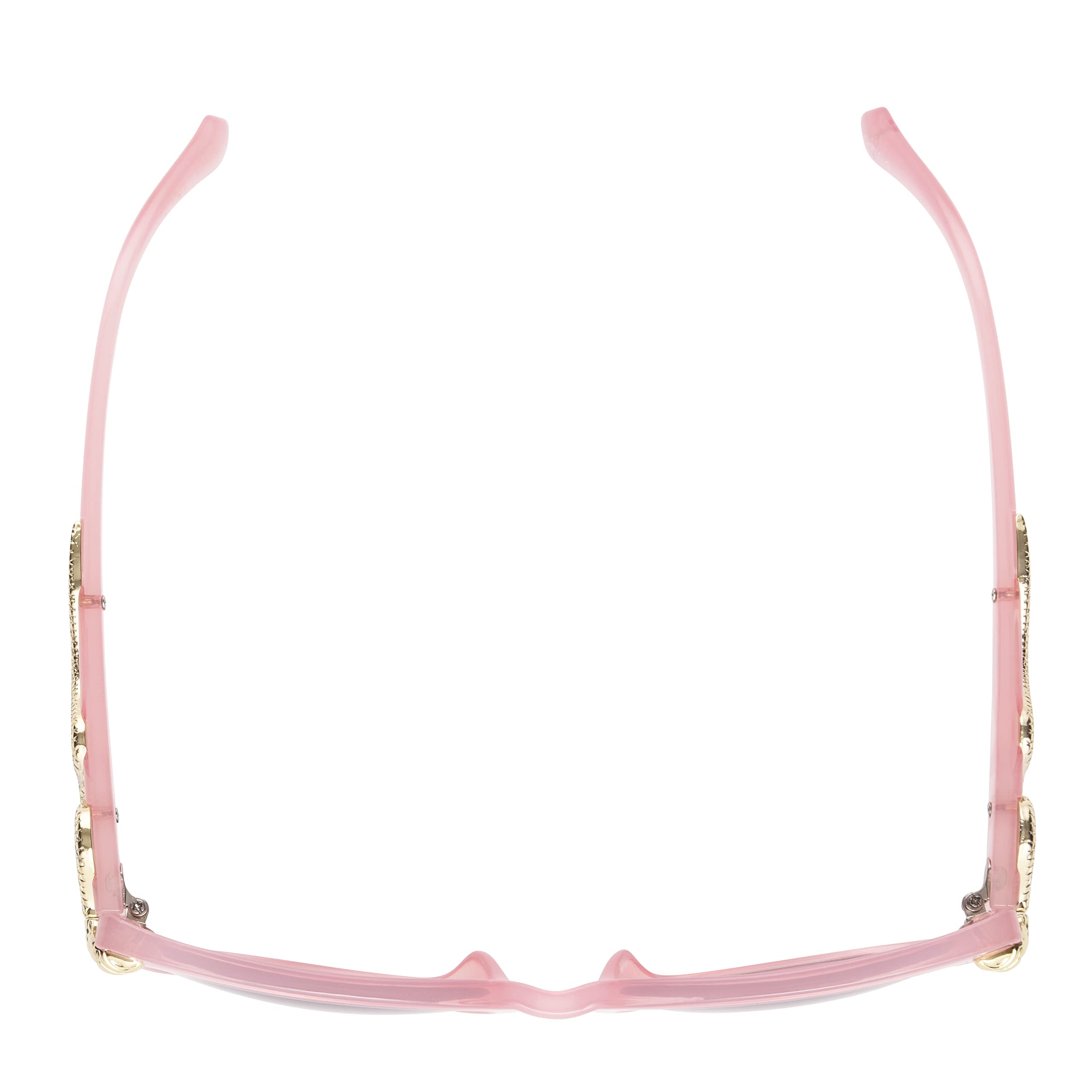 Betsey Johnson Women's Serpentine Sunglasses Cateye, Milky Pink with Gold Snakes, 56mm