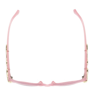 Betsey Johnson Women's Serpentine Sunglasses Cateye, Milky Pink with Gold Snakes, 56mm