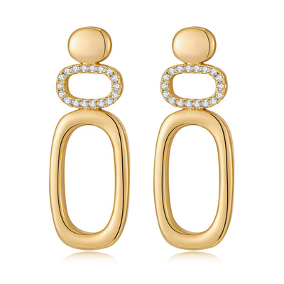 MIJENITI Gold Statement Earrings Geometric Dangle Earrings for Women Fashion Jewelry