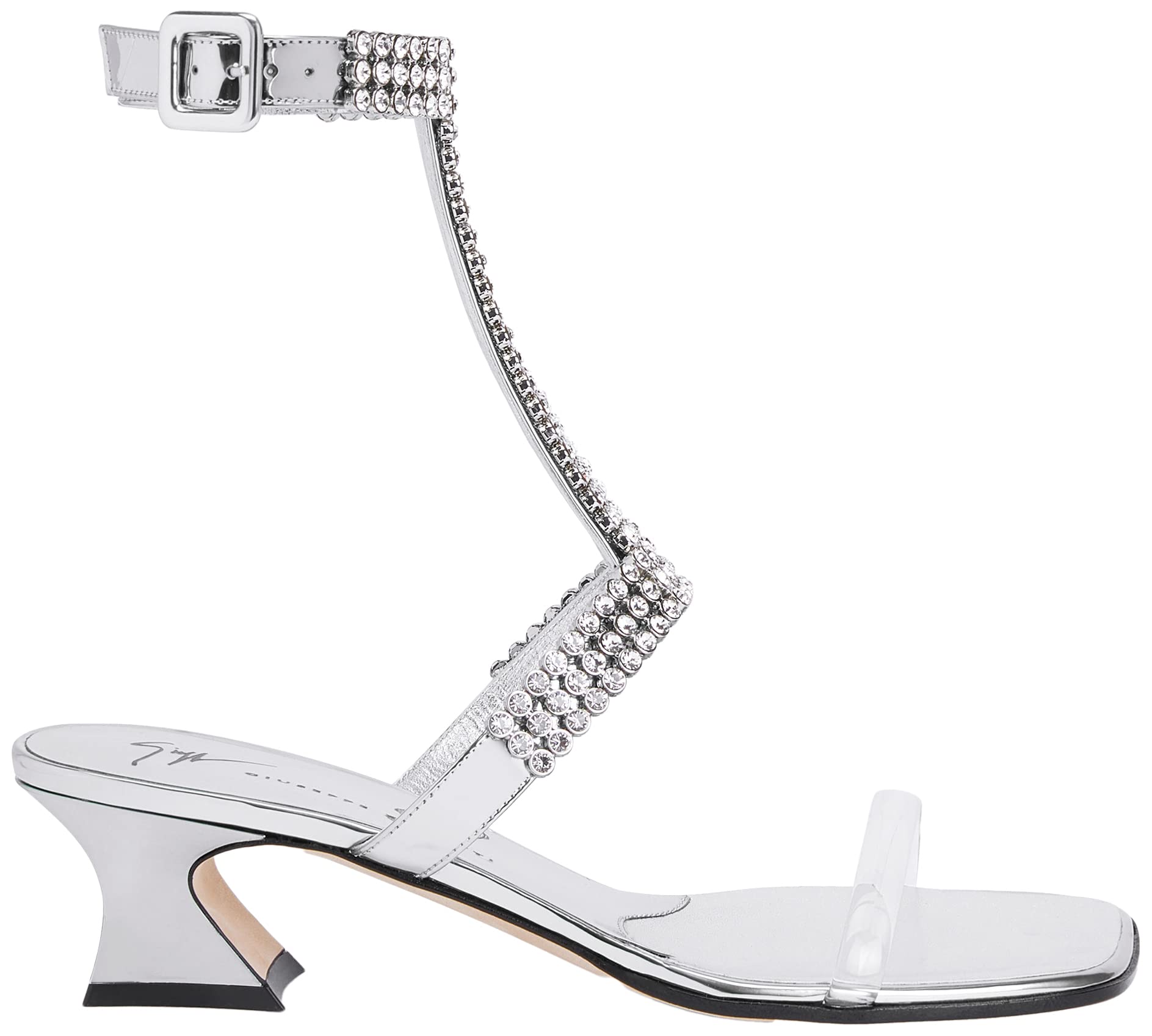 Giuseppe Zanotti, Devine Crystal 45 Sandals, 9, Silver