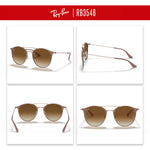 Load image into Gallery viewer, Ray-Ban RB3546 907151 52MM Copper Top on Beige/Crystal Lens Clear Brown Gradient Round Sunglasses for Men for Women + Bundle with Accessory Eyewear Kit
