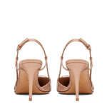 Load image into Gallery viewer, CarolieRossi Women Heeled Slingback Sandals Closed Pointed Toe Stiletto High Heels Slip-On Backless Evening Prom Party Dress Shoes Nude Size 9
