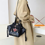 Load image into Gallery viewer, Novelty Unique 3D Lady Face PU Leather Top Handle Satchel Handbags for Women Funky Tote Purse Hobo Crossbody Shoulder bags (Crocodile Black)
