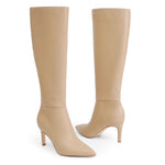 Load image into Gallery viewer, Easyfox Nude Knee High Boots for Women Pointed Toe Tall Boots Stiletto High Heel Long Fall Boots Size 8.5
