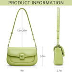 Load image into Gallery viewer, LA FESTIN Leather Shoulder Bag for Women - Adjustable Strap Crossbody Satchel Handbags with Buckle Closure (Matcha Green)
