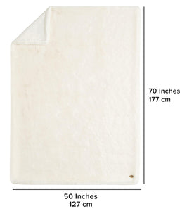 UGG Euphoria Plush Faux Fur Throw Blanket Medium Weight Reversible Luxury Soft Throw for Couch Bed or Chair Hypoallergenic Machine Washable Home Decor Fluffy Blanket, 50-inch x 70-inch, White Snow