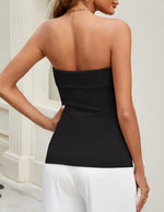Load image into Gallery viewer, ZESICA Women&#39;s 2025 Trendy Strapless Blazer Vests Summer Dressy Tube Vest Tops Elegant Clothes,Black,Medium
