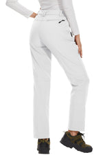 Load image into Gallery viewer, MAGCOMSEN Women's Fleece Lined Waterproof Insulated Softshell Pants Outdoor Snow Ski Pants Winter Warm Hiking Pants White S
