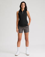 Load image into Gallery viewer, G Gradual Womens Golf Shirt Sleeveless Zip Up Polo Shirts for Women Collared Lightweight Tennis Athletic Tank Top, Black, Small
