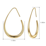 Load image into Gallery viewer, Lightweight Teardrop Hoop Earrings for Women - 14k Gold/White Gold Plated Large Oval Pull Through Hoop Earrings High Polished Statement Jewelry Gift for Women
