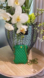 Load image into Gallery viewer, Montana West Small Crossbody Bags for Women Trendy Quilted Cell Phone Purse Chain Wallet Bag MWC-1412GN
