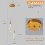Load image into Gallery viewer, LMQNINE Pendant Lights Kitchen Light Fixtures Dimmable LED Modern Gold Pendant Light Mini Teardrop Crystal Pendant Lighting for Kitchen Island Bedroom Hallway Entryway (2-Light)
