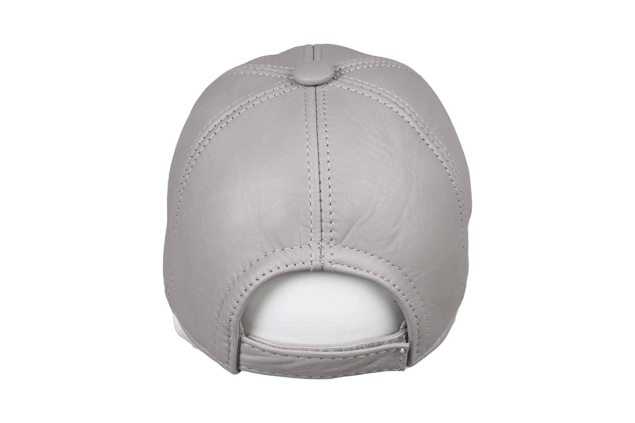 HATSQUARE Genuine Leather Baseball Cap Adjustable Soft Feel Dad Plain Hat Stylish Classic for Women Men Unisex (Grey)