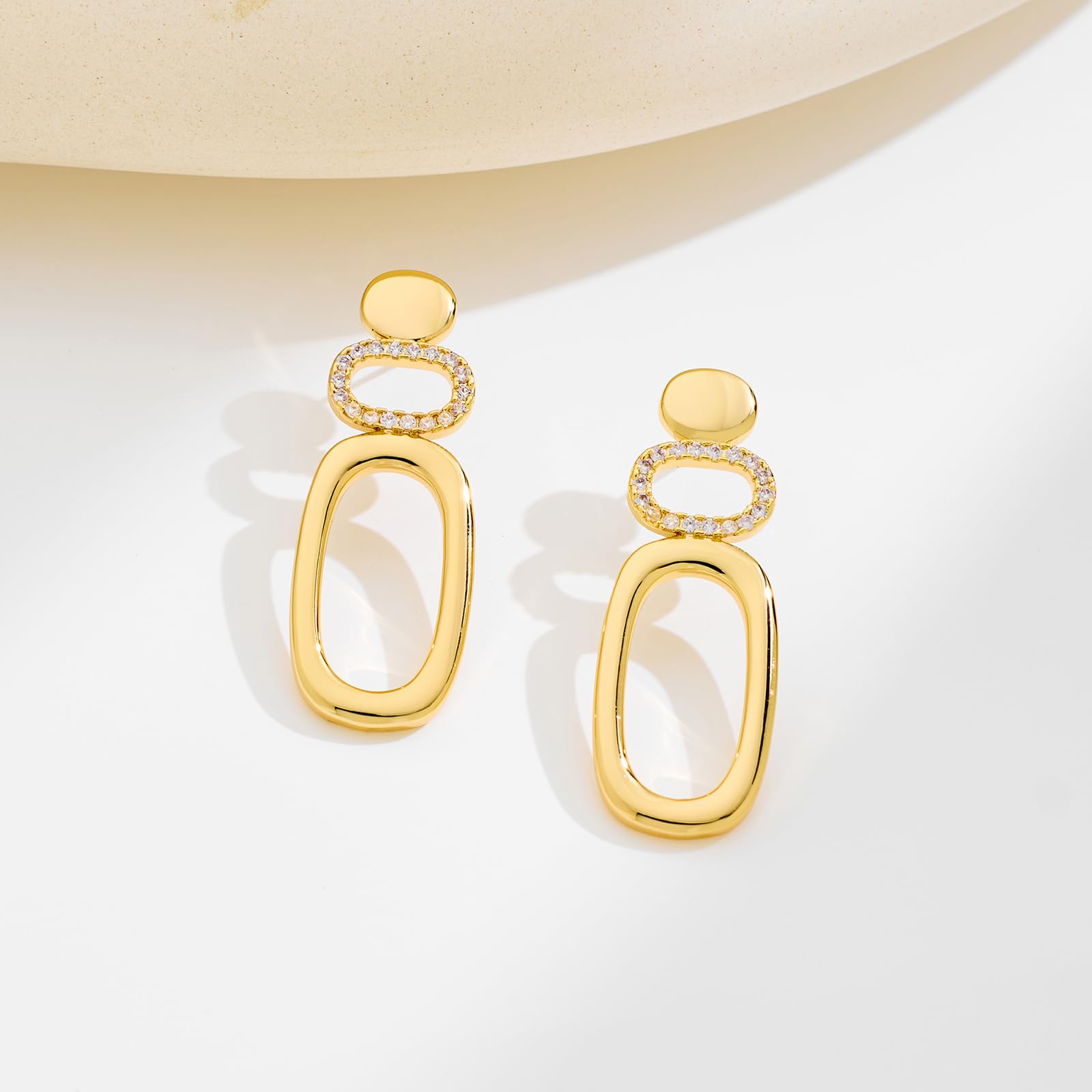 MIJENITI Gold Statement Earrings Geometric Dangle Earrings for Women Fashion Jewelry