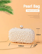 Load image into Gallery viewer, YYIHER Pearl Clutch Purses for Women - White Evening Handbags Beaded Wedding Bridal Clutch for Parties Prom
