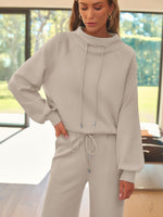 Load image into Gallery viewer, AUTOMET Lounge Sets for Women Sweatsuits 2 Piece Fall Fashion Outfits 2025 Sweatshirt Wide Leg Sweatpants Tracksuit CoffeeGrey M
