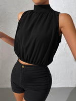 Load image into Gallery viewer, SOLY HUX Womens Halter Tops Sleeveless High Neck Summer Crop Tops Dressy Casual Blouses Solid Black L
