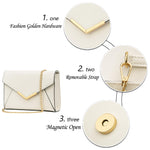 Load image into Gallery viewer, KKXIU Women Elegant Faux Leather Evening Envelope Clutch Purse Foldover Bags for Party Wedding Prom (A-Beige)
