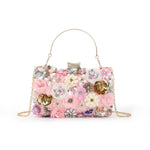 Load image into Gallery viewer, Lanpet Women Clutches Flower Evening Handbag Chain Strap Shoulder Bag Pink
