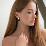 Load image into Gallery viewer, Black Dangle Earrings for Women Statement Chunky Small Gold Drop Earrings Door Knock Shape Dangling Earrings Party Jewelry
