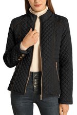 Load image into Gallery viewer, Bellivera Women's Stand Collar Lightweight Quilted Puffer Jacket Padded Zip Coat for Spring and Winter 087 black S
