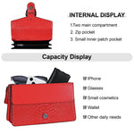 Load image into Gallery viewer, Aiqudou Leather Crossbody Bag Chain Purse for Women - Snake Print Shoulder Bag Luxury Evening Satchel Handbag Ladies Underarm Bag(Red)
