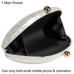Load image into Gallery viewer, louceko Acrylic Shell Handbag Removable Chain Crossbody Shoulder Evening Bag Clutch Purse for Women Formal Wedding Party Prom, Beige Pearl White, 2503
