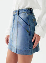 Load image into Gallery viewer, Sidefeel Women's Jean Skirt High Waisted Stretch Casual Trendy Summer Mini Denim Skirt Dress Medium Blue
