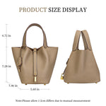 Load image into Gallery viewer, Designer Leather Bucket Bags for Women: Trendy Genuine Leather Tote Purses - Best Luxury Satchel Ladies Top-Handle Handbags for Traver &amp; Work(Grey)
