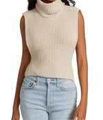 Load image into Gallery viewer, MACNOORA Womens Sleeveless Sweater Vest Turtleneck Ribbed Knit Tank Tops Basic Slim Fit Top Apricot
