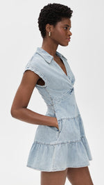 Load image into Gallery viewer, alice + olivia Women&#39;s Mila Deep V Twist Front Mini Dress, Rockstar Blue, 4
