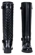 Load image into Gallery viewer, Jeossy Women's Black Knee High Ridng Boots, Metal Buckle Boot, 950 Size 8.5 US (DJY950 black 08.5)
