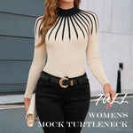 Load image into Gallery viewer, Women's 2025 Fall Fashion Turtleneck Long Sleeve Ribbed Knit Slim Fitted Casual Pullover Sweater Tops (US, Alpha, Medium, Regular, Regular, Apricot)

