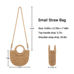 Load image into Gallery viewer, Youjaree Womens Small Straw Crossbody Handbag Handmade Woven Shoulder Bag Purse for Summer (Brown)
