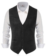 Load image into Gallery viewer, PJ PAUL JONES Men's Suede Leather Suit Vests Slim Fit V-Neck Western Cowboy Vest Jacket Waistcoat for Wedding
