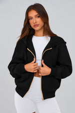 Load image into Gallery viewer, PRETTYGARDEN Hoodies for Women Sweatshirt Zip Up Hoodie Fall Fashion 2025 Trendy Long Sleeve Jackets Winter Clothing Outfits (Black,Medium)
