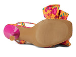 Load image into Gallery viewer, Betsey Johnson Women&#39;s Denly Heeled Sandal, Orange Floral, 8.5

