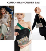 Load image into Gallery viewer, Sweetovo Rhinestones Clutch Purses for Women Chain Shoulder Bags Sparkly Evening Bags Handbags for Cocktail Prom Party Wedding(Multicolor)
