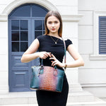 Load image into Gallery viewer, Crocodile Leather Tote Purse for Women Large Capacity Satchel Handbag with Strap Crossbody Bag for Work &amp; Travel
