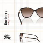 Load image into Gallery viewer, BURBERRY BE4216 300213 57M Dark Havana/Brown Gradient Cateye Sunglasses for Women+Bundle with Accessory Eyewear Kit
