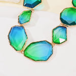 Load image into Gallery viewer, Firstmeet Vintage Resin Rhinestone Necklace Irregularly Shaped Elegant Crystal Collar for Women(XL-1240-Bicolour-Blue)
