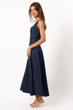 Load image into Gallery viewer, Petal &amp; Pup Callum Midi Dress - Dark Denim M
