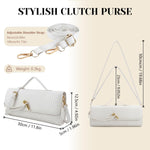 Load image into Gallery viewer, BWKUNOLF Evening Clutch for Women Crocodile Print - PU Leather Crossbody Bag with Removable Strap, Formal Party &amp; Wedding Handbag (White)
