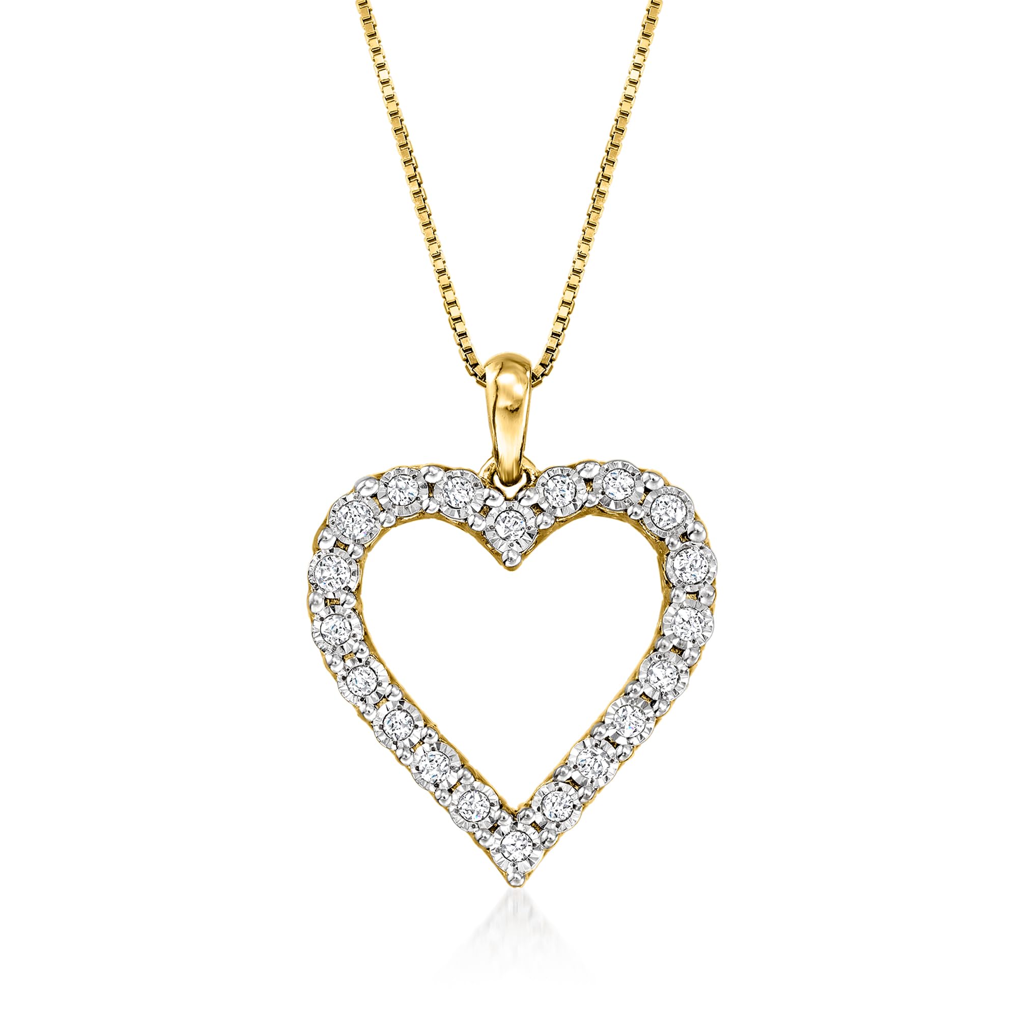 Ross-Simons 0.30 ct. t.w. Diamond Heart Pendant Necklace
