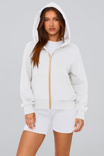 Load image into Gallery viewer, PRETTYGARDEN Hoodies for Women Sweatshirt Zip Up Hoodie Fall Fashion 2025 Trendy Long Sleeve Jackets Winter Clothing Outfits (White,Small)
