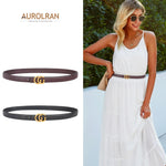 Load image into Gallery viewer, Aurolran Women's Leather Belt with Buckle - Ideal for Dresses, Jeans, and Coats
